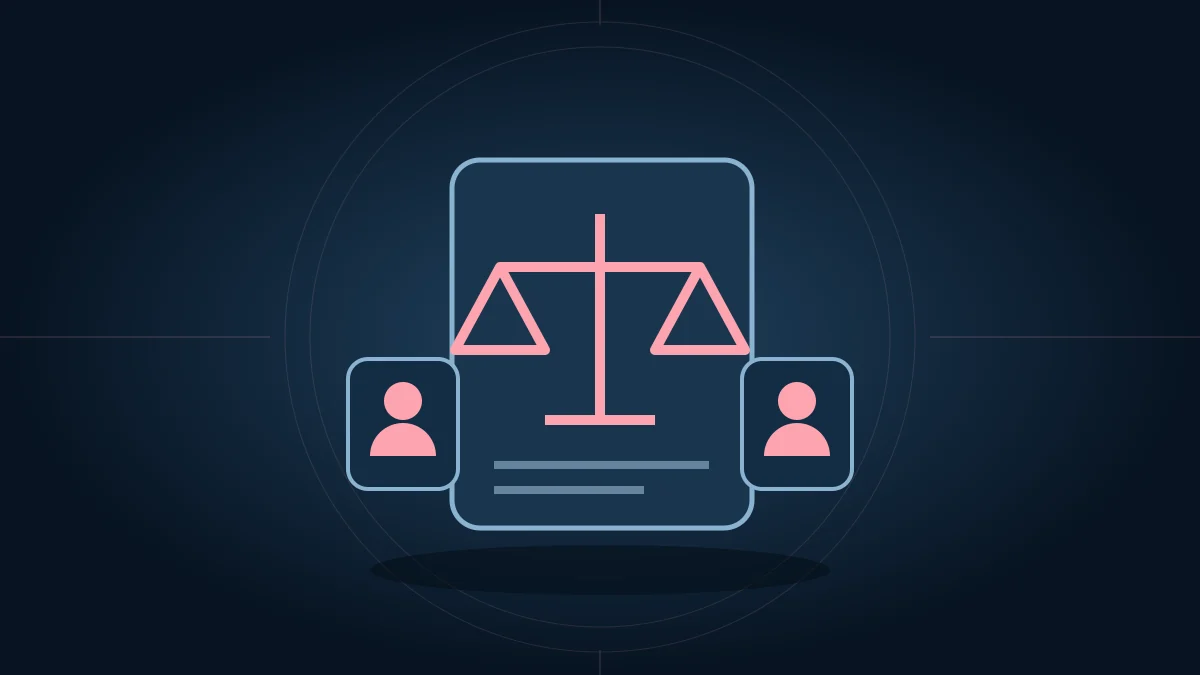 Две карточки участников обмена и щит с документом: регулирование P2P